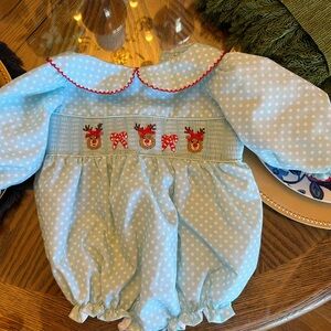 Polka Dot Reindeer Kids One Piece